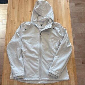 33,000ft Women's Softshell Jacket Fleece Lined Jacket Hooded Ice Gray Sz L